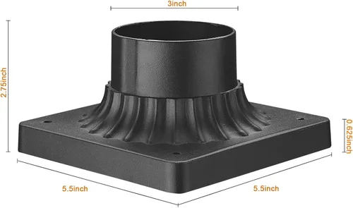 Miniatura 9 de Luces de poste grandes para exteriores, lámpara de poste con acabado negro, impermeable y antioxidante, moderna iluminación exterior de pilar