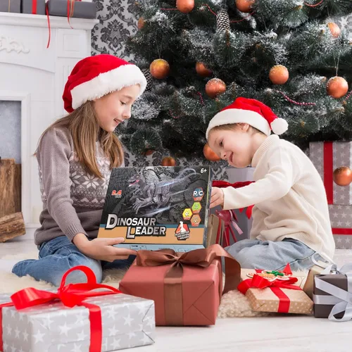 Miniatura 6 de Juguetes de dinosaurio de control remoto para niños robot electrónico de dinosaurio con luz LED y rugido 2.4Ghz simulación RC Velociraptor juguetes