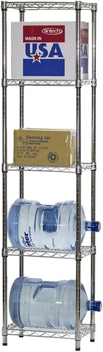 Miniatura 3 de SI Estantería moderna de alambre cromado de 5 niveles, 12 pulgadas de profundidad x 18 pulgadas de ancho x 72 pulgadas de alto, capacidad de 800