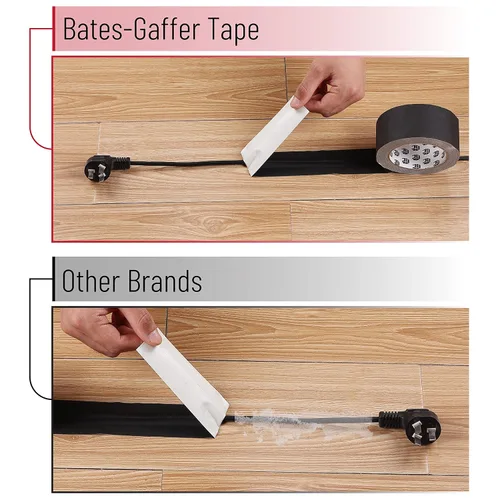 Miniatura 6 de Bates Cinta de Gaffing de 2 pulgadas x 23 yardas, paquete de 2 unidades - Negro, Cinta Multiusos para Suelo y Cable