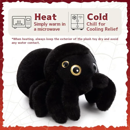 Miniatura 6 de MorisMos Peluche de Araña para Microondas, Animales de Peluche de Arañas Calentables de 1.65 Libras, Peluche Calentable Acogedor Sin Fragancia