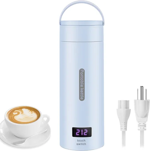 GearRoot Hervidor eléctrico de viaje, hervidor de agua eléctrico portátil pequeño de 13.8 fl oz, hervidor de agua caliente de hervir rápido y