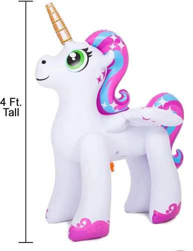 Miniatura 6 de JOYIN Rociador inflable de 48 pulgadas con diseño de unicornio, juguete inflable de agua para diversión al aire libre de verano, juguete de aspersor