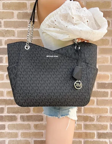 Miniatura 2 de Michael Kors - Bolso tote Jet Set Travel grande con cadena para el hombro Negro multi L