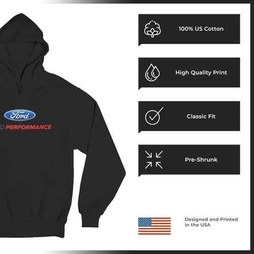 Miniatura 5 de Tee Hunt Sudadera Ford Performance con capucha Ford Mustang GT ST Racing
