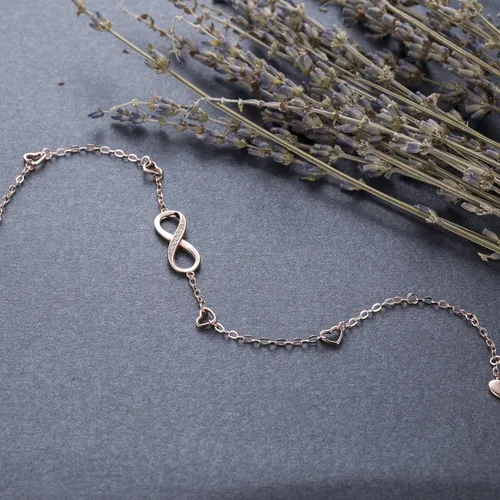 Miniatura 11 de Billie Bijoux Pulsera tobillera de plata de ley 925 para mujer, con símbolo de amor infinito, ajustable, grande, regalo para mujer