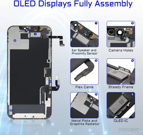 Miniatura 2 de [OLED] para iPhone 12 reemplazo de pantalla con altavoz frontal sensor de proximidad OLED para iPhone 12 Pro 3D pantalla táctil digitalizador 6.1