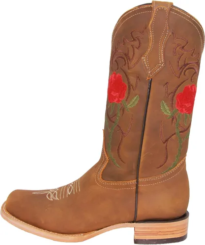 Miniatura 5 de Bota vaquera vaquera bordada de cuero para mujer