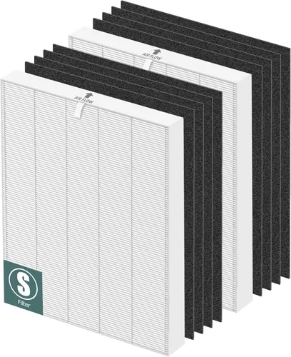 Filtro de repuesto HEPA C545 S para purificador de aire Winix C545, 2 filtros HEPA H13 + 8 prefiltros de carbón activado, parte 1712-0096-00 y