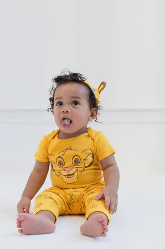 Miniatura 3 de Disney Mickey Mouse Minnie Mouse Lion King Winnie The Pooh Baby Bodysuit Pants and Hat 3 Piece Outfit Set Newborn to Infant