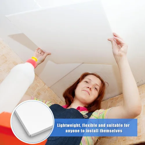 Miniatura 5 de Frienda Azulejos de techo liso de PVC, fácil instalación para impermeabilidad, lavable y clasificación contra incendios para evitar roturas