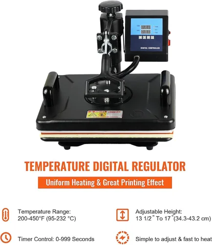 Miniatura 6 de Máquina de prensa de calor 15 en 1 mejorada para camisetas, sombreros, tazas, bolígrafos y más prensa de calor de 12 x 15 pulgadas, rotación de 360