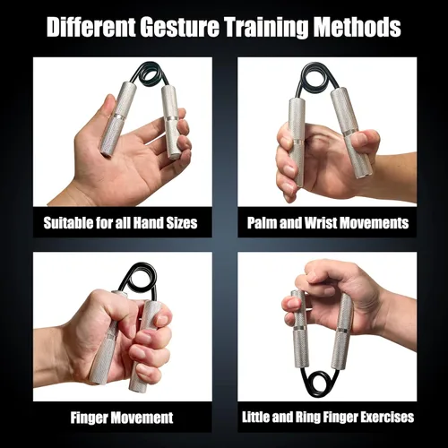 Miniatura 2 de Entrenador de fuerza de agarre, paquete de 4, 50 libras a 200 libras, ejercitador de mano, fortalecedor de antebrazo, dedo, antideslizante, adecuado