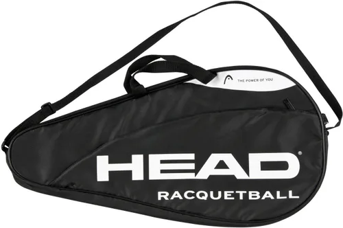HEAD Racquetball Deluxe Coverbag - Bolsa de transporte para raqueta con compartimento para accesorios y correa de hombro ajustable, color negro