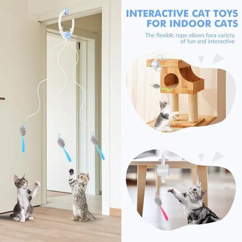 Miniatura 2 de Wortade Juguetes interactivos para gatos de interior, juguete eléctrico automático de plumas de pájaro volador, juguete eléctrico recargable