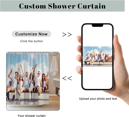 Miniatura 4 de Cortina de ducha personalizada, cortinas de ducha con foto personalizada, cortina de ducha personalizada de 60 x 72 pulgadas, añade tu propia Imagen