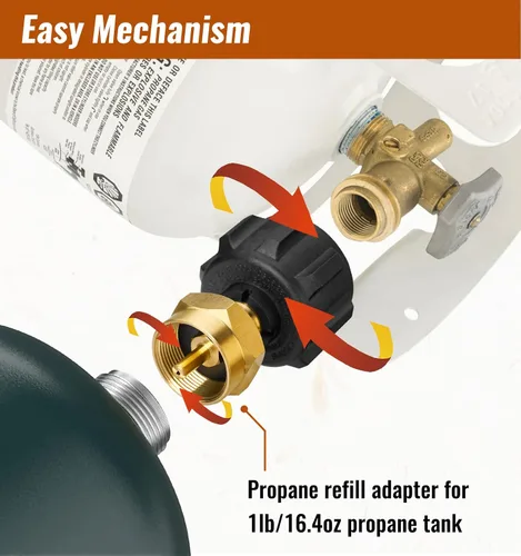 Miniatura 3 de CALPOSE Adaptador de recarga de propano, llena botellas de 1 libra de tanque de 20 libras, se adapta al tanque de propano QCC1/tipo 1 y conector