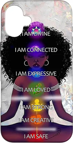 Miniatura 23 de Black Women Chakra Connected Expressive Strong Curly Hair Case for iPhone 17