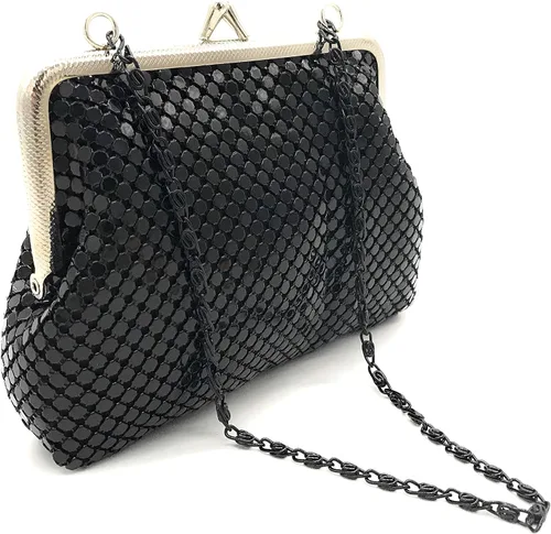 Miniatura 4 de Bolso de malla metálica de embrague de mujer XS Cadena de transporte de mano para cóctel, fiesta, baile de graduación, banquete de boda