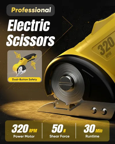 Miniatura 2 de Cortador de cartón eléctrico inalámbrico – Tijeras giratorias recargables para cartón, tela, alfombra, cuero, cortador de caja resistente