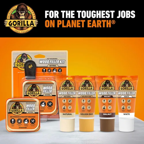 Miniatura 8 de GORILLA Masilla para Madera Multiusos, Acabado Natural, Tubo de 16 Onzas (Paquete de 1) - Resistente al Agua para Proyectos y Reparaciones