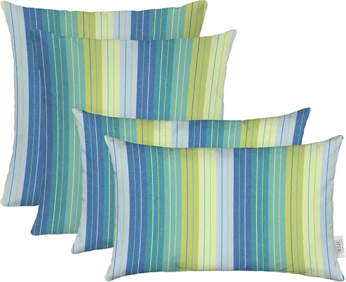 Miniatura 17 de RSH DECOR: Sunbrella Lumbar & Square Pillows Set of 4 20" x 12" & 17" x 17" Water & Fade-Resistant Fabric Outdoor Throw Pillows for Patio
