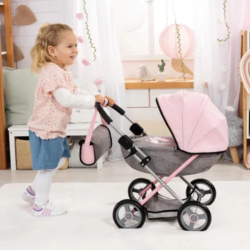 Miniatura 4 de Bayer: Juego de cochecito de muñeca bebé 4 en 1 Conjunto acogedor - Muñecas hasta 45.72 cm (Rosa/Gris) Muñecas bebé Fingir Vestirse Accesorio