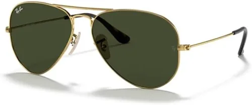 Ray-Ban RB3025 - Lentes de sol de aviador de metal para hombre y mujer + paquete con kit de cuidado de gafas iWear de diseñador