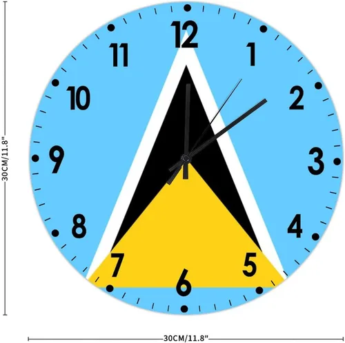 Miniatura 375 de Cheyan Reloj de pared con bandera de Canadá de 12 pulgadas, silencioso, sin tictac, de PVC, funciona con pilas, reloj redondo decorativo, regalo