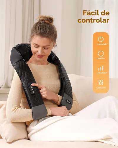 Miniatura 2 de Masajeador Shiatsu para Cuello y Espalda con Calor, Masajeador para Cuello y Hombros, Masaje de Amasamiento de Tejidos Profundos 4D para Piernas