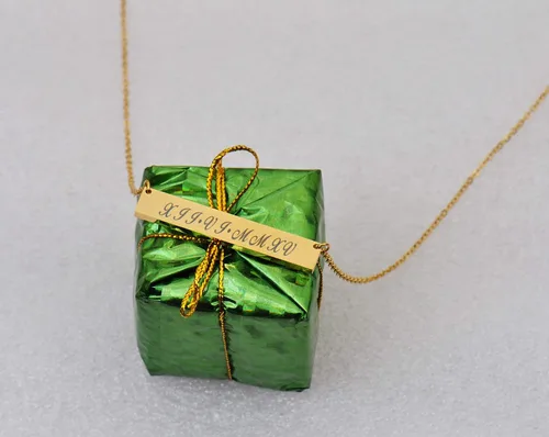 Miniatura 5 de Aoloshow Collar de barra personalizado con nombres de niños, collar de piedra natal