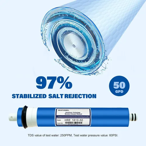 Miniatura 3 de Membranas de ósmosis inversa de 50 GPD, reemplazo de filtro de membrana RO, compatible para RO5DX / RO5DXC / RO5XBN / RO5XCBN RO5M / RO5MX2