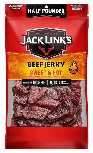 Miniatura 9 de Jack Link's carne de res Jerky, original, bolsa grande de media libra - bocadillo de carne sabrosa, listo para comer, aperitivos de proteína con 10g