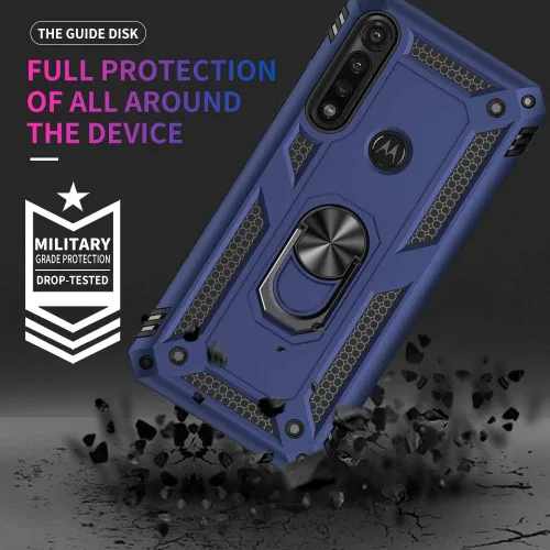 Miniatura 2 de Yiakeng Funda para Moto G Power 2020, Motorola G Power 2020 con protector de pantalla, fundas protectoras de grado militar con anillo para Moto G