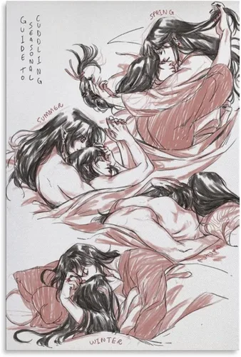 Miniatura 6 de ZHANGNA Tian Guan Ci Fu BL Anime 11 - Póster en lienzo para decoración de dormitorio, oficina, habitación, regalo, impresión artística de pared