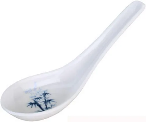 Miniatura 2 de JapanBargain 2323x4 - Juego de 4 cucharas de sopa japonesas de bambú blanco, cucharas de arroz Ramen Pho Wonton Miso de 5 pulgadas