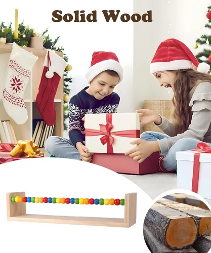 Miniatura 5 de Juego de 4 estantes flotantes para libros de guardería, estantes flotantes para pared de estantería, estantería para niños (cuentas de cinco colores)
