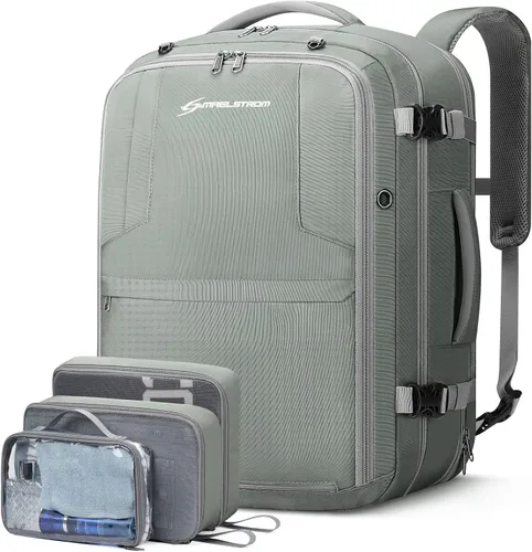 Miniatura 10 de Maelstrom Mochila de transporte de 40-50L, mochila de viaje grande para hombres y mujeres, mochila para laptop aprobada por la TSA de 17.3 pulgadas