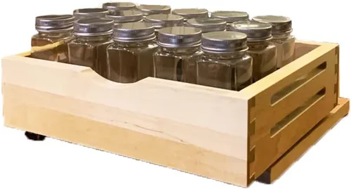 CabinetRTA Organizador de especias extraíble de madera para gabinete, 12 pulgadas de ancho x 10 pulgadas de profundidad x 4 pulgadas de alto para