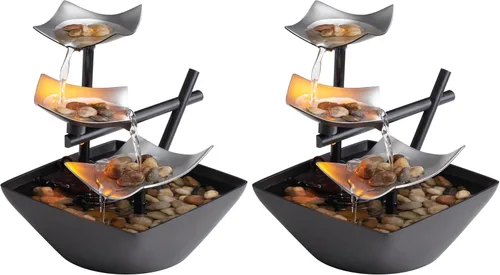Miniatura 9 de Fuente de plata, iluminada, de relajación con piedras naturales, por HoMedics WFL-SLVS Envirascape Silver Springs