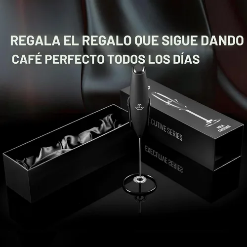 Miniatura 2 de Zulay Kitchen Serie Ejecutiva Espumador de Leche - Varilla Mejorada y Soporte Mejorado - Regalo de Café Ideal - Espumador de Café Manual para Café