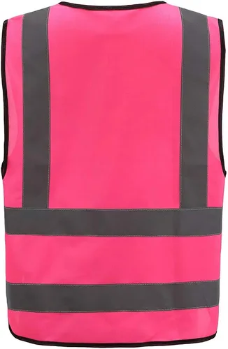 Miniatura 3 de AYKRM chaleco de alta visibilidad de 12 colores con alta visibilidad reflectante para trabajo de construcción y seguridad (XS-8XL)