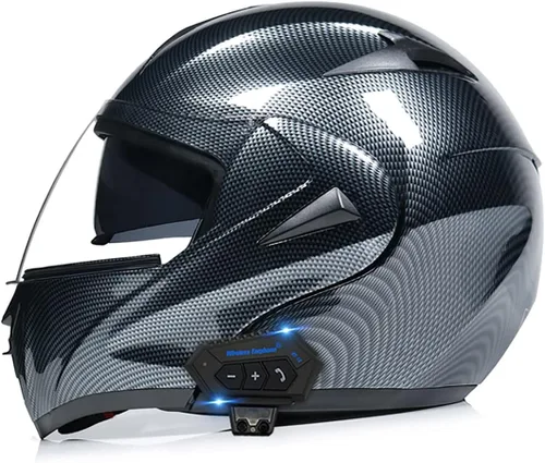 Miniatura 12 de Casco modular SDFGDFD Bluetooth, casco anticolisión de la motocicleta de cara completa ha obtenido la certificación DOT/ECE, casco de moto de cara