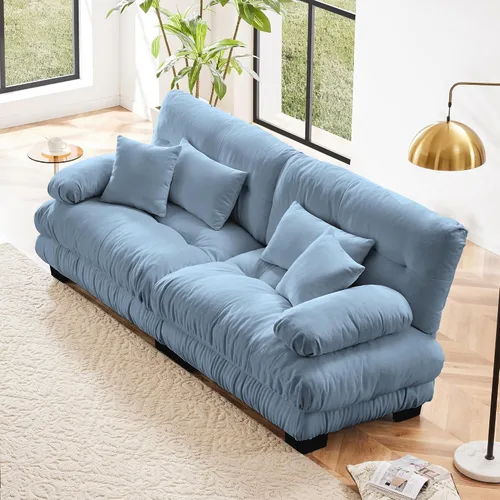 Miniatura 34 de Otomana beige para sofá modular modular, sofá individual, asiento otomano para sofá modular convertible, sofás de terciopelo para sala de estar