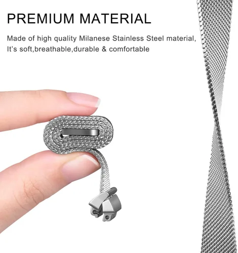 Miniatura 2 de Amzpas Bandas compatibles con Fitbit Inspire 2, Fitbit Inspire HR y Fitbit Inspire y Fitbit Ace 2, pulsera magnética ajustable de acero inoxidable