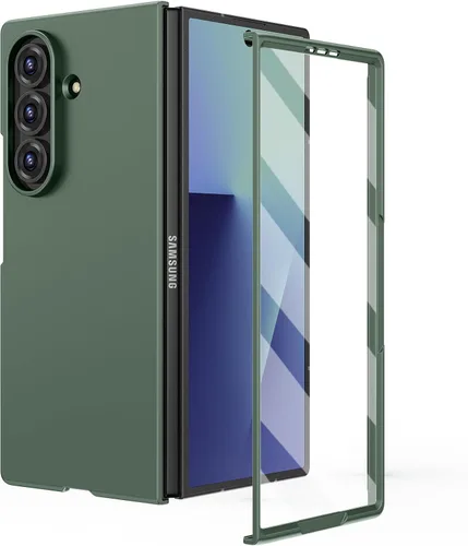 Miniatura 14 de Ruky Funda para Samsung Galaxy Z Fold 5, cubierta de cuerpo completo con protector de pantalla integrado, soporte de carga inalámbrica de PC duro