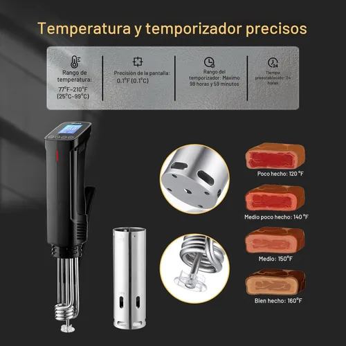 Miniatura 6 de INKBIRD WIFI Sous Vide Cooker ISV-100W, Máquina Sous Vide de 1000 vatios, Circulador de Inmersión con 14 Recetas Preestablecidas en APP y Función
