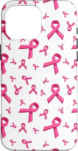 Miniatura 18 de iPhone 13 patrón de cinta rosa concientización del cáncer de mama mujeres caso de apoyo