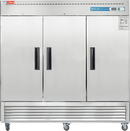 Miniatura 11 de WESTLAKE Refrigerador comercial de 48 "W 2 puertas 2 secciones de acero inoxidable Alcance en puerta sólida Ventilador vertical Enfriador de 36 pies