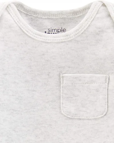 Miniatura 3 de Simple Joys by Carter's Body unisex de manga larga para bebé, paquete de 5
